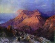 Ivan Aivazovsky Mountain Village Gunib in Daghestan. oil on canvas